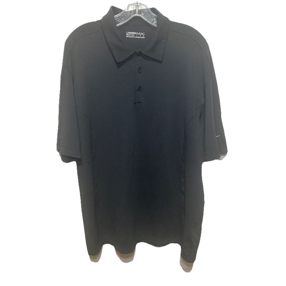 Men's Nike Golf Fit Dry Black Polo Shirt Size Large‎ - Picture 4 of 4